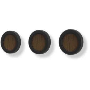 Umbra Hub Garderobenhaken 3er-Set – ø 7 Cm – 3-teilig – Black/walnut 13