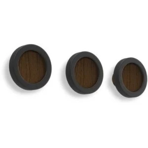 Umbra Hub Garderobenhaken 3er-Set – ø 7 Cm – 3-teilig – Black/walnut 19