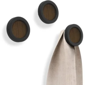 Umbra Hub Garderobenhaken 3er-Set – ø 7 Cm – 3-teilig – Black/walnut 27