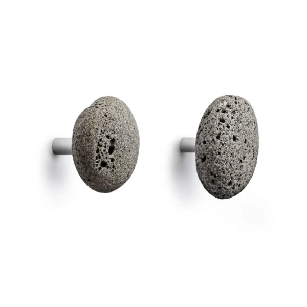 Normann Copenhagen Stone Garderoben-Haken 2er-Set – 2 Stück à Tiefe 12,5 Cm – Ø 7 Cm – Grey 1