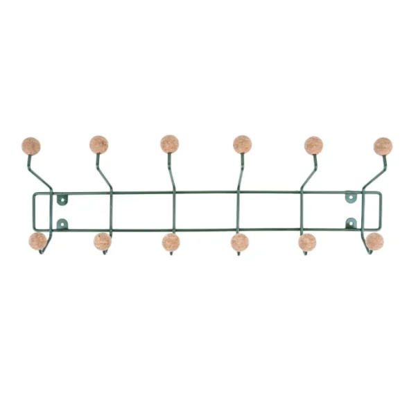 Present Time Saturnus Garderobenleiste XL – 53,5×15 Cm – Tiefe 14 Cm – Grün Mit Kork-Haken 1