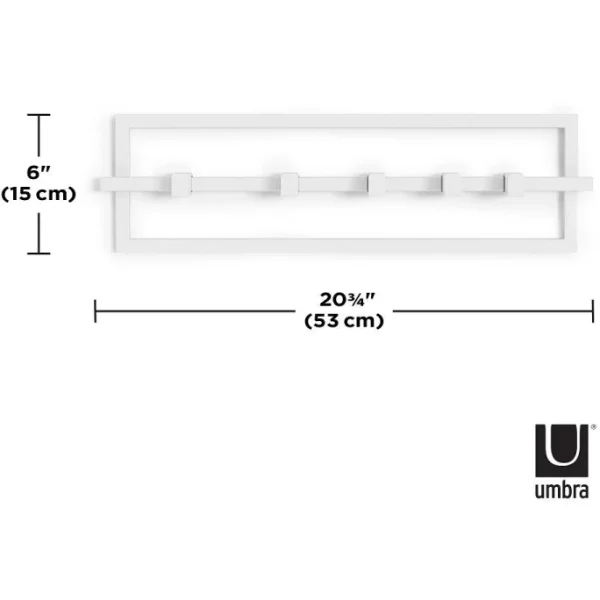 Umbra Cubiko Wandgarderobe 5 Haken – 53x6x15 Cm – White 7