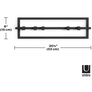 Umbra Cubiko Wandgarderobe 5 Haken – 53x6x15 Cm – Black 18