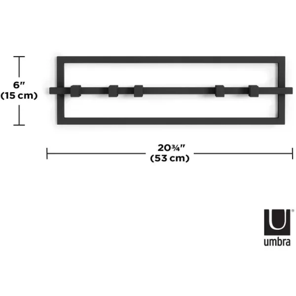 Umbra Cubiko Wandgarderobe 5 Haken – 53x6x15 Cm – Black 7